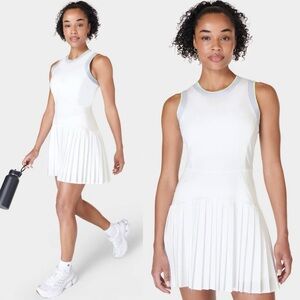 Sweaty Betty Power Ace Pleated Tennis Mini Dress White